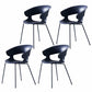 Contemporary Metal Legs Dining Chairs Plastic Open Back Dining Side Chair