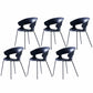 Contemporary Metal Legs Dining Chairs Plastic Open Back Dining Side Chair