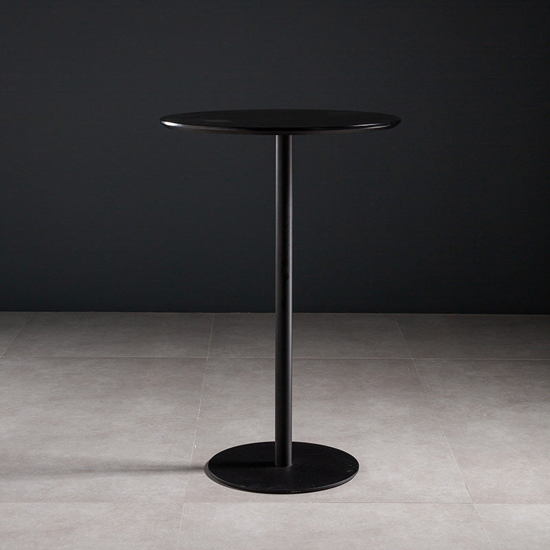 41.3"H Industrial Pedestal Pub Table Round Bistro Bar Solid Wood Table