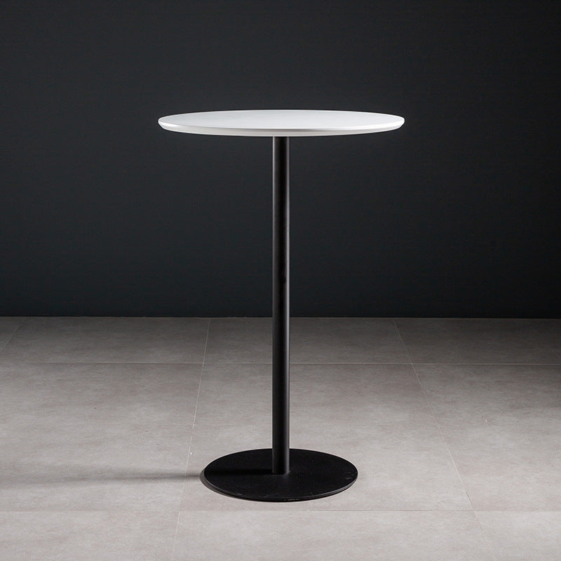 41.3"H Industrial Pedestal Pub Table Round Bistro Bar Solid Wood Table