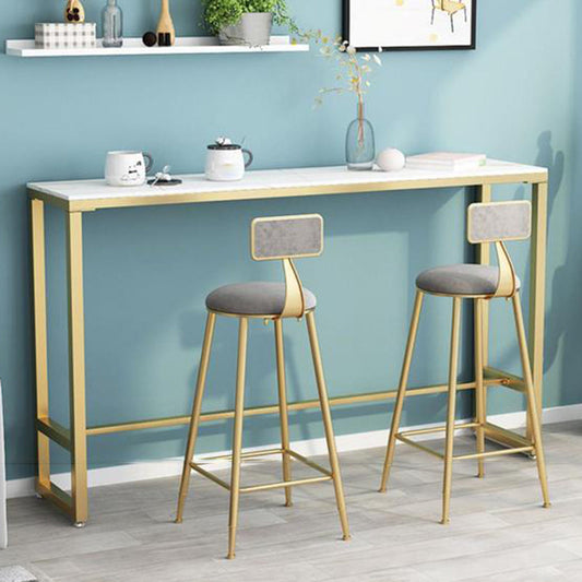 Tavolo da pranzo a barre di rettangolo in pietra tavolo da bar moderno con base di cavalletto