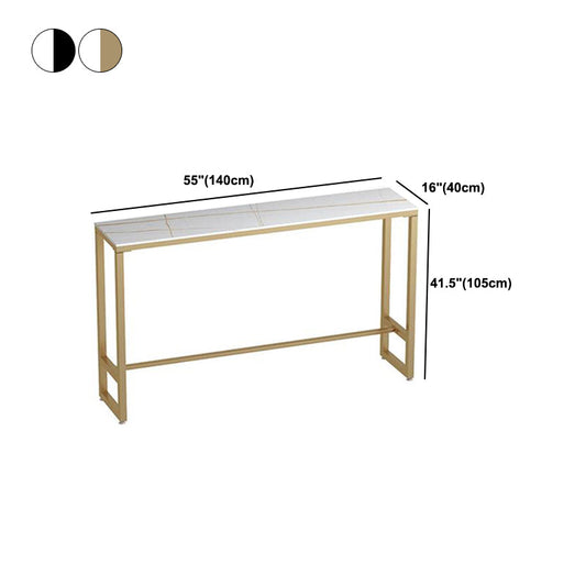 Tavolo da pranzo a barre di rettangolo in pietra tavolo da bar moderno con base di cavalletto