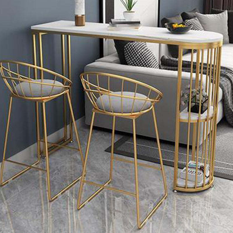 Stone Irregular Shape Bar Table Traditional Luxury Bistro Table with Double Pedestal Clearhalo 'Bar Furniture' 'Bar Tables' 'bar_tables' 'furn' 'furn_bar_tables' 'Furniture' 'Kitchen & Dining Furniture' 5849089