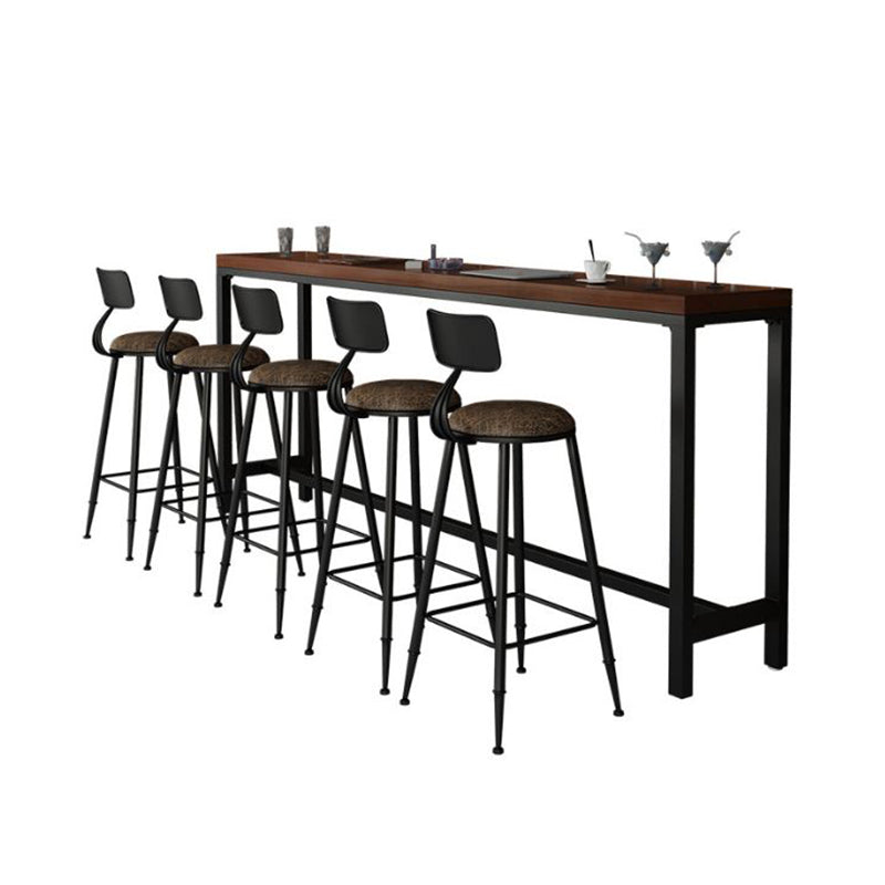 Industrial Rectangle Bar Table Solid Wood Bar Dining Table with Trestle Base Clearhalo 'Bar Furniture' 'Bar Tables' 'bar_tables' 'furn' 'furn_bar_tables' 'Furniture' 'Kitchen & Dining Furniture' 5849144