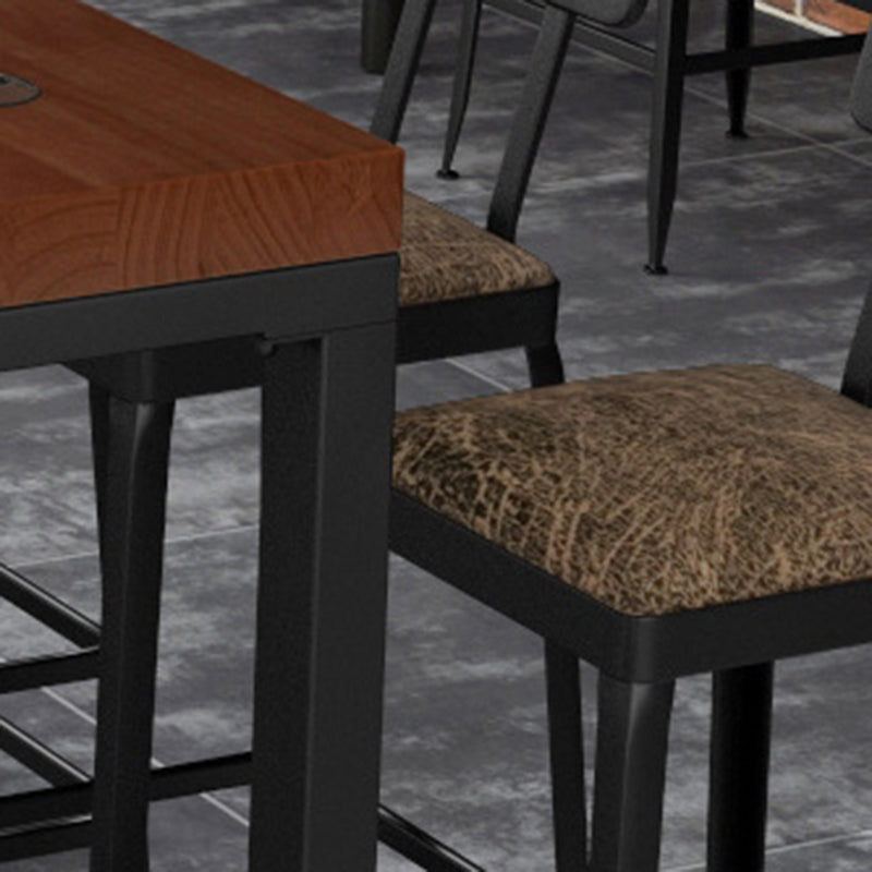 Industrial Rectangle Bar Table Solid Wood Bar Dining Table with Trestle Base Clearhalo 'Bar Furniture' 'Bar Tables' 'bar_tables' 'furn' 'furn_bar_tables' 'Furniture' 'Kitchen & Dining Furniture' 5849147