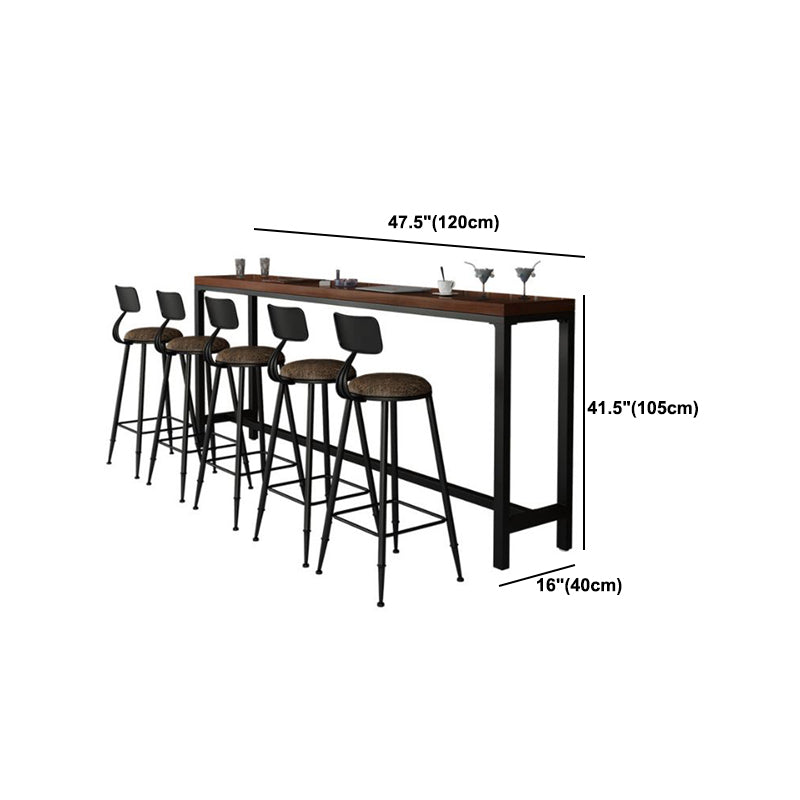 Industrial Rectangle Bar Table Solid Wood Bar Dining Table with Trestle Base Clearhalo 'Bar Furniture' 'Bar Tables' 'bar_tables' 'furn' 'furn_bar_tables' 'Furniture' 'Kitchen & Dining Furniture' 5849151