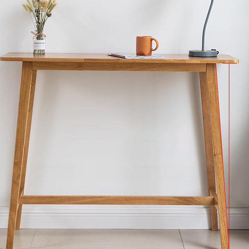 Tavolo da bar rettangolo contemporaneo banda bar a barre in legno massello con poggiapiedi