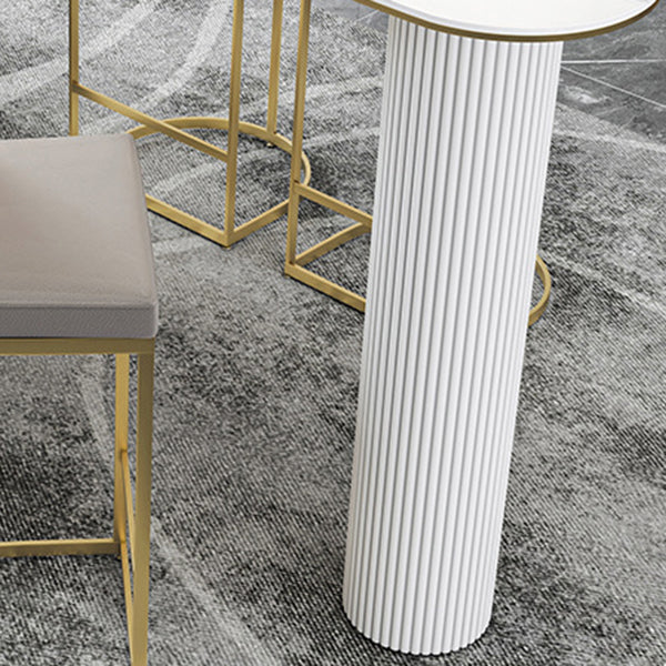 Traditional Luxury Bar Table Stone Irregular Shape Bar Table with Double Pedestal Clearhalo 'Bar Furniture' 'Bar Tables' 'bar_tables' 'furn' 'furn_bar_tables' 'Furniture' 'Kitchen & Dining Furniture' 5849243