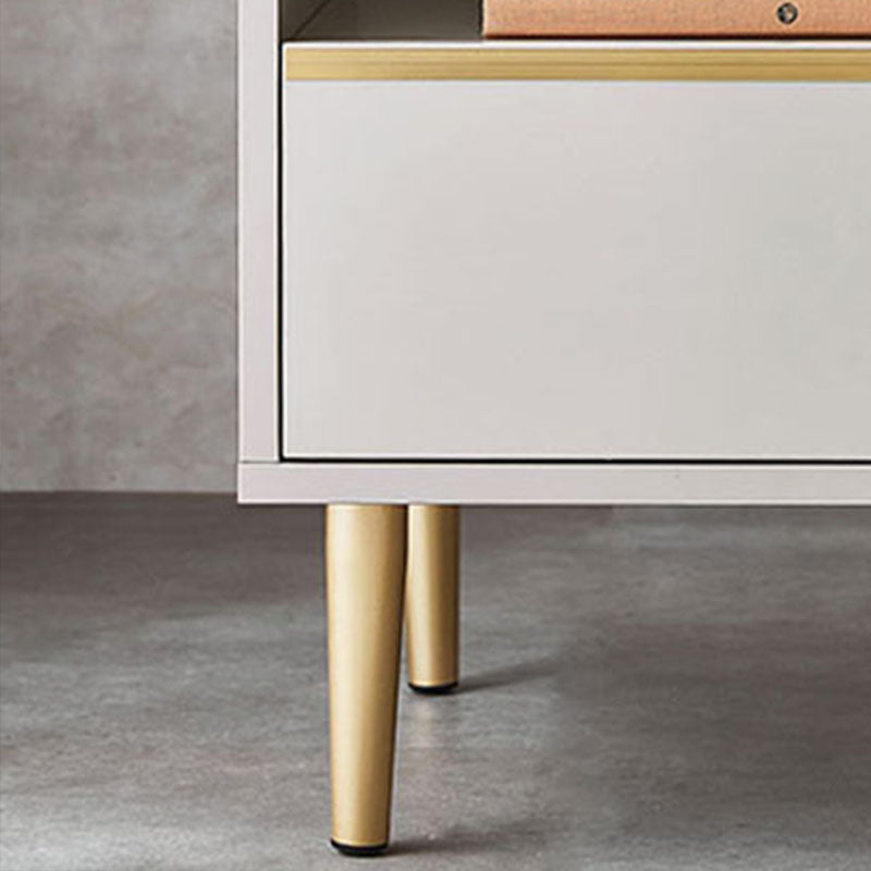 Table de chevet en bois massif fausse table de nuit glamour en cuir avec tiroirs un tiroir