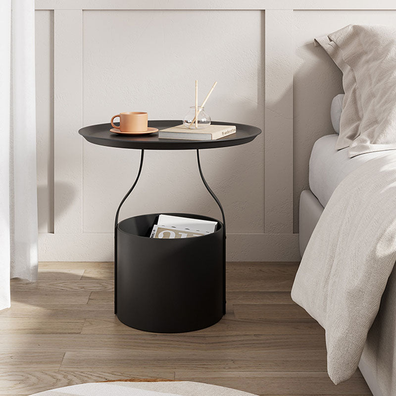 Moderia de metal Nightsntand de la mesa del estante inferior almacenamiento de la mesita de noche de 20.9 "de altura