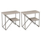 Mesa de noche de acento de metal de 25.59 "de 25.59" Mesa de noche industrial con 2 estantes
