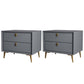 Solid Wood Bed Nightstand Legs Included Accent Table Nightstand with 2 Drawers