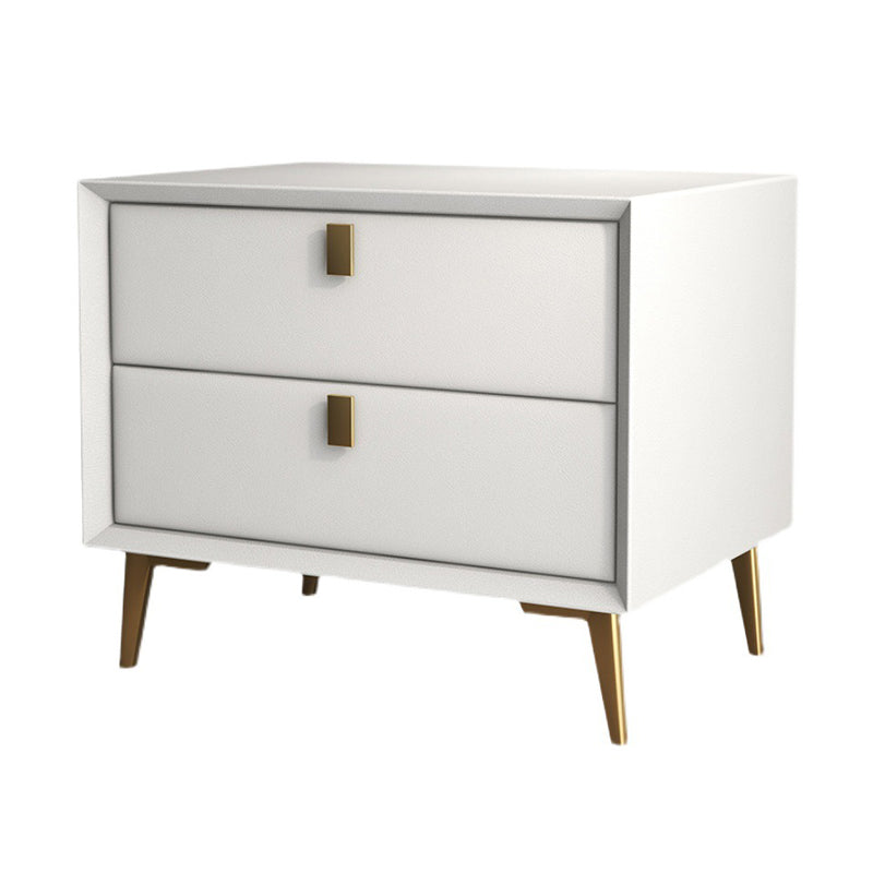 Solid Wood Bed Nightstand Legs Included Accent Table Nightstand with 2 Drawers