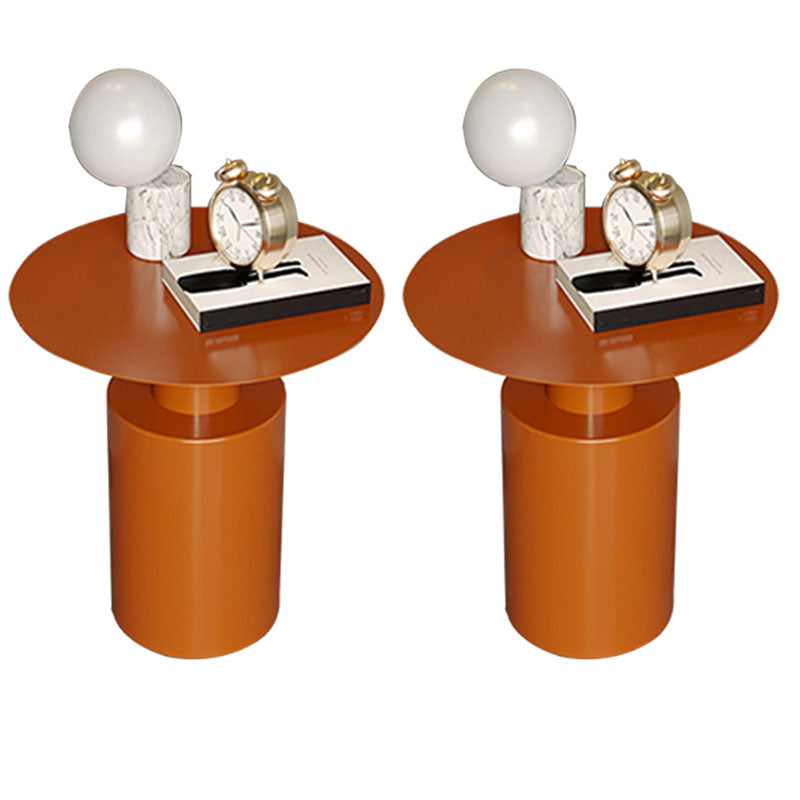 Tavolo da notte contemporaneo in metallo mobile rotondo per camera da letto