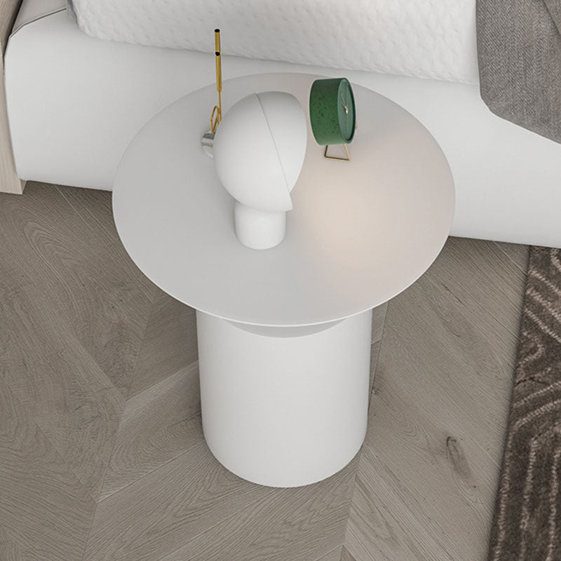 Tavolo da notte contemporaneo in metallo mobile rotondo per camera da letto