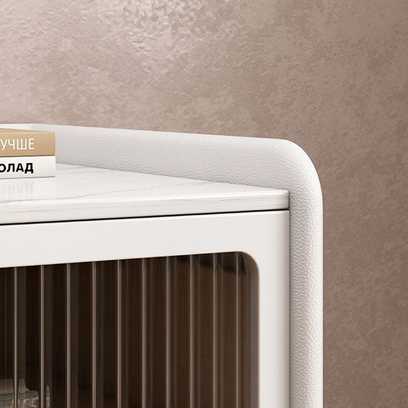 Glam Marble Accent Table Table Tableau 2 Tiroirs Armoire de chevet