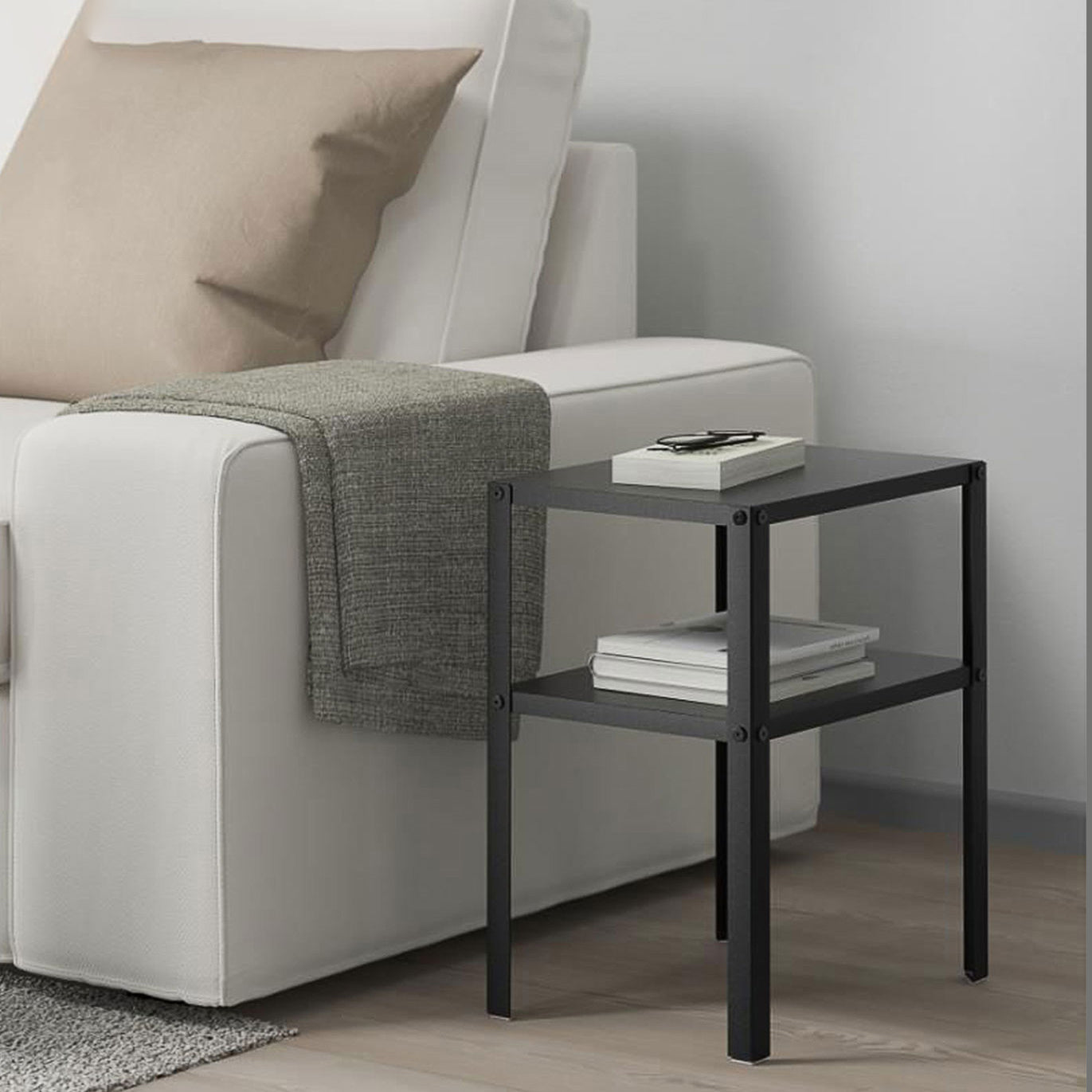 Metall 2-Shelf-Nachttisch 17,72 "hoher Industriekabinett am Nachtbezirk