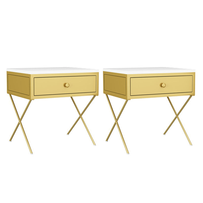 Glamado 1 - Cajón de acento Nightsand de hierro Gabinete de hierro