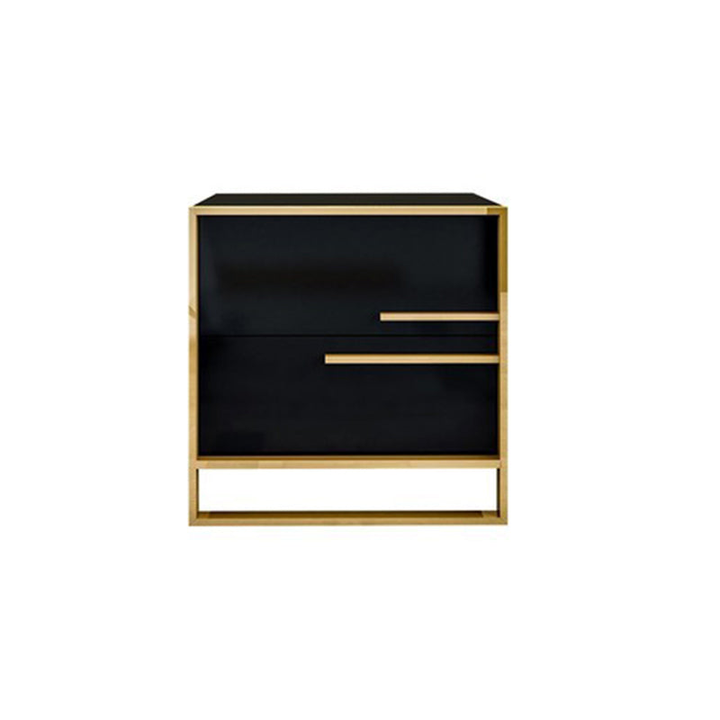 Tableau de nuit de 2 dessins 19.67 "Armoire de chevet glamour en bois massif de haut