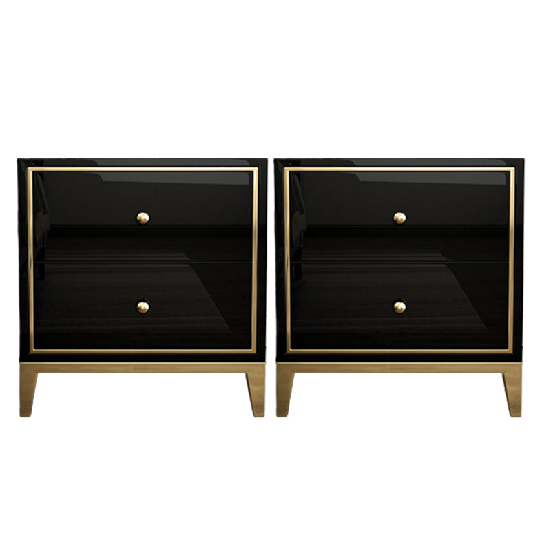 Tableau de nuit de 2 dessins 19.67 "Armoire de chevet glamour en bois massif de haut