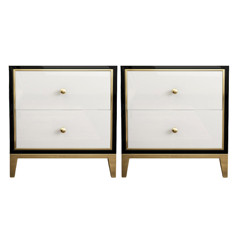 Tableau de nuit de 2 dessins 19.67 "Armoire de chevet glamour en bois massif de haut