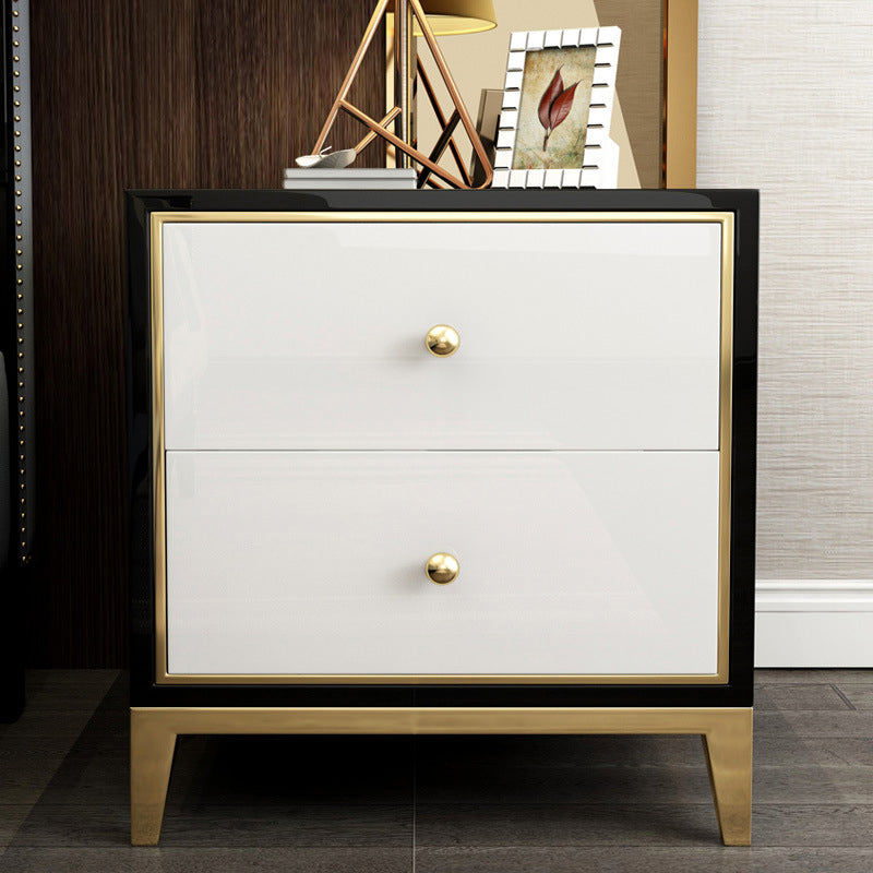 Tableau de nuit de 2 dessins 19.67 "Armoire de chevet glamour en bois massif de haut