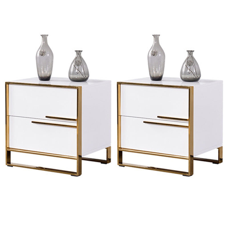 Tableau de nuit de 2 dessins 19.67 "Armoire de chevet glamour en bois massif de haut