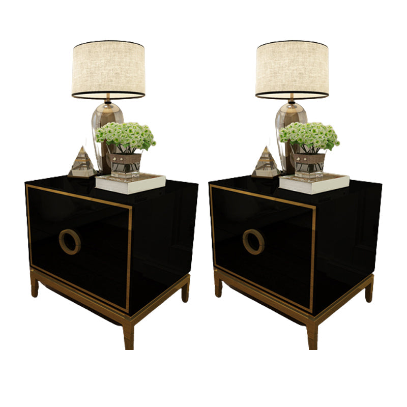 Tableau de nuit de 2 dessins 19.67 "Armoire de chevet glamour en bois massif de haut