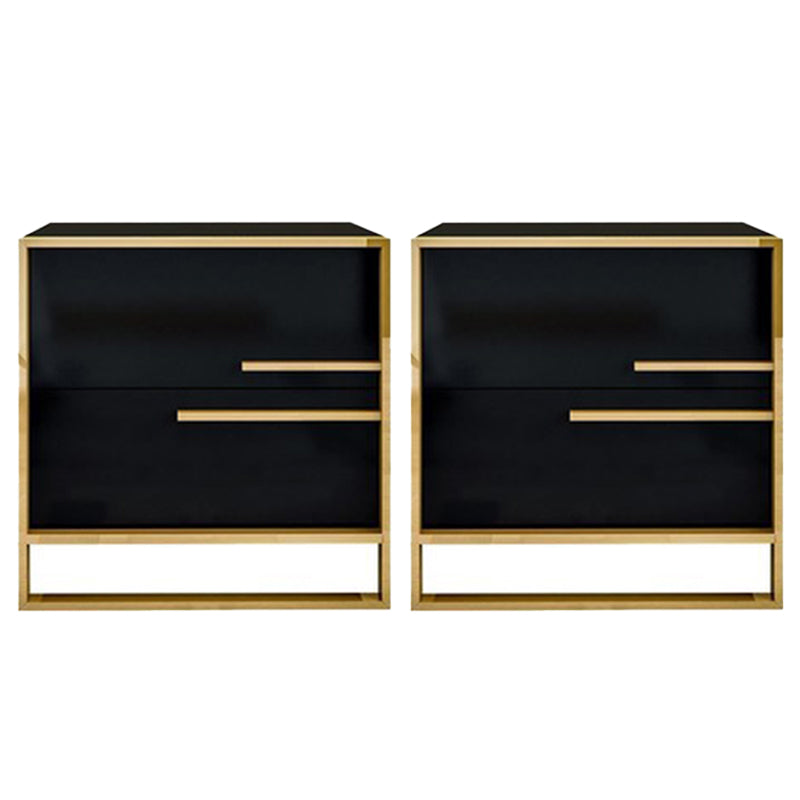 Tableau de nuit de 2 dessins 19.67 "Armoire de chevet glamour en bois massif de haut