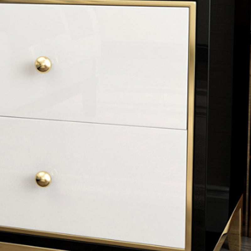 Tableau de nuit de 2 dessins 19.67 "Armoire de chevet glamour en bois massif de haut