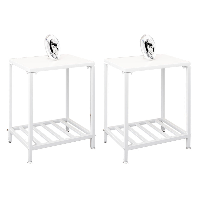 Moda de noche de almacenamiento abierto moderno Mesa de metal con estantes