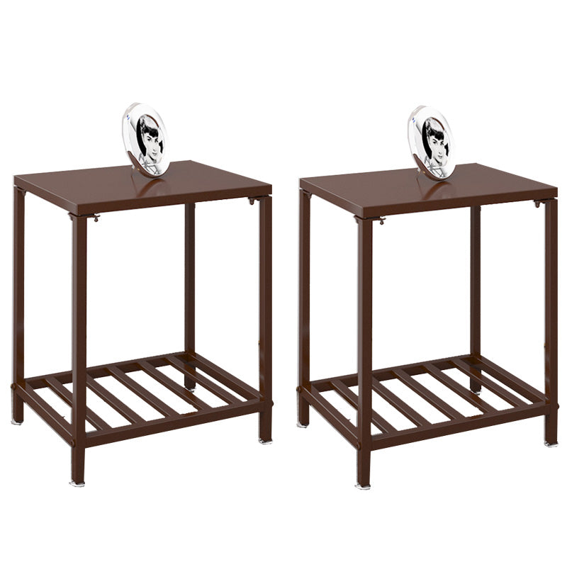 Moda de noche de almacenamiento abierto moderno Mesa de metal con estantes