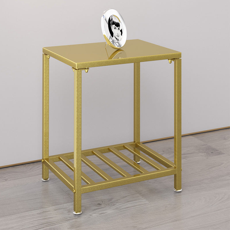 Moda de noche de almacenamiento abierto moderno Mesa de metal con estantes