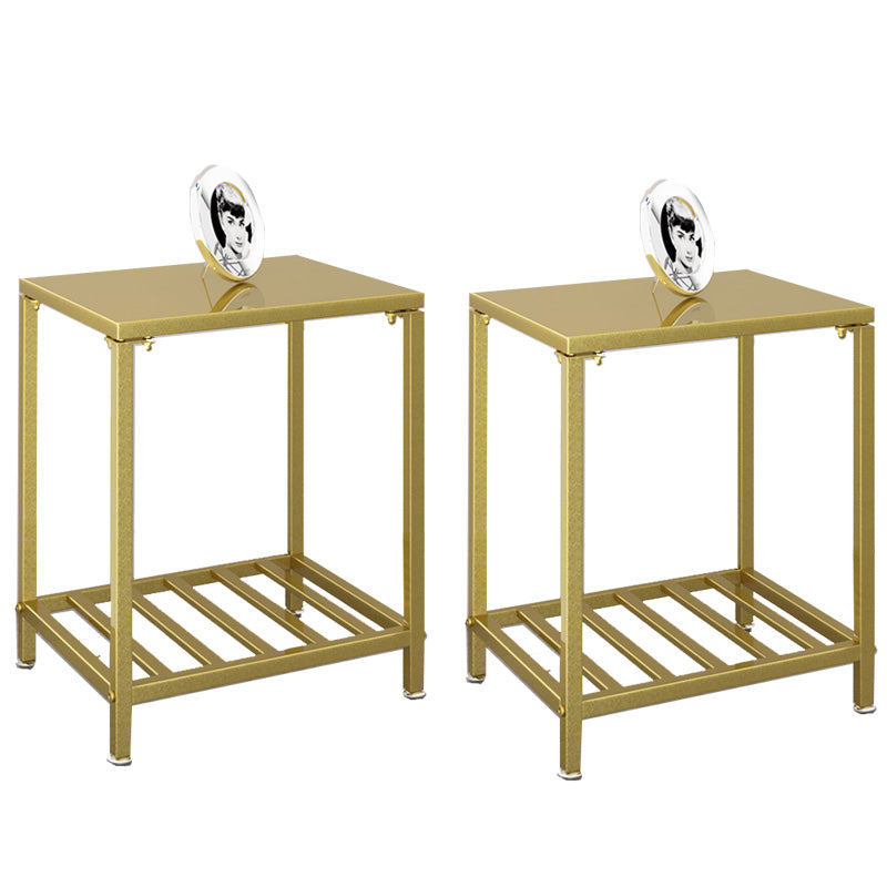 Moda de noche de almacenamiento abierto moderno Mesa de metal con estantes