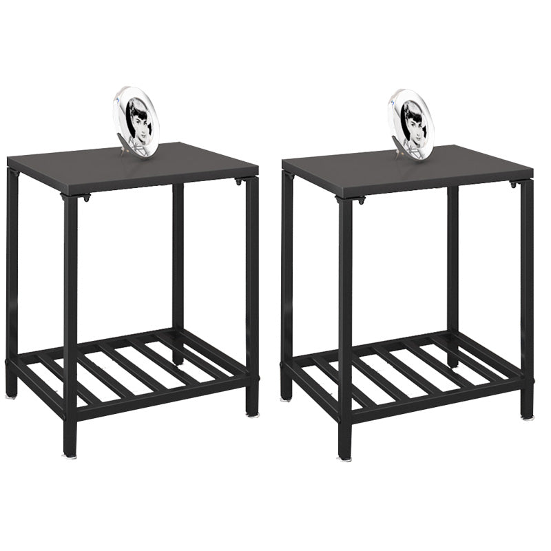 Moda de noche de almacenamiento abierto moderno Mesa de metal con estantes