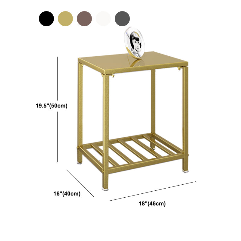 Moda de noche de almacenamiento abierto moderno Mesa de metal con estantes