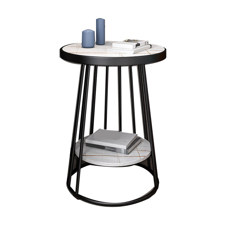 Mesa de acento industrial Nightsnant de 24.4 "Cama de altura Nightsnantal con 2 estantes