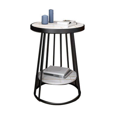 Mesa de acento industrial Nightsnant de 24.4 "Cama de altura Nightsnantal con 2 estantes