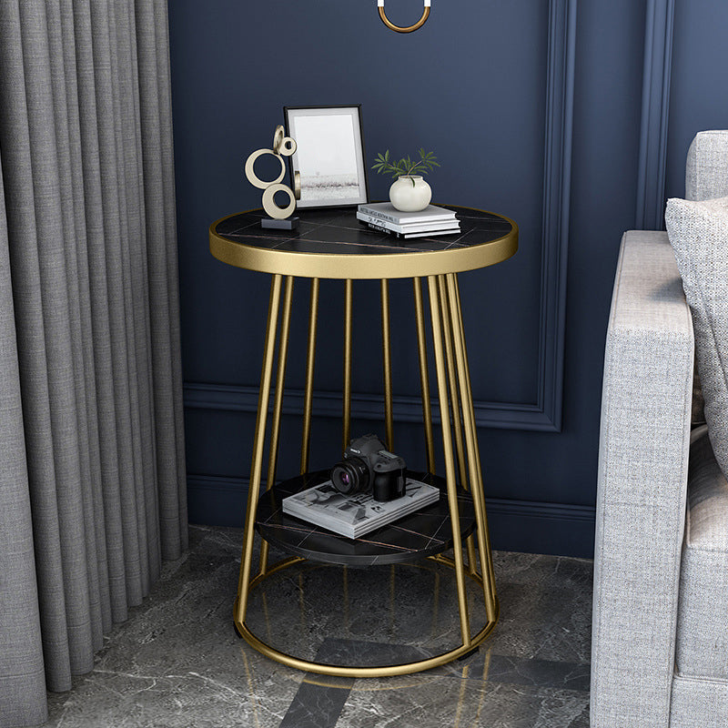 Mesa de acento industrial Nightsnant de 24.4 "Cama de altura Nightsnantal con 2 estantes