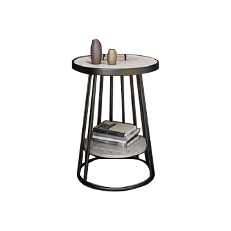 Mesa de acento industrial Nightsnant de 24.4 "Cama de altura Nightsnantal con 2 estantes