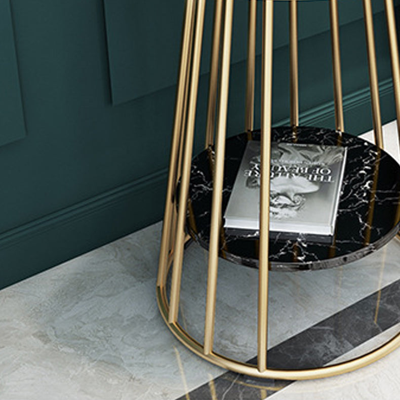 Mesa de acento industrial Nightsnant de 24.4 "Cama de altura Nightsnantal con 2 estantes