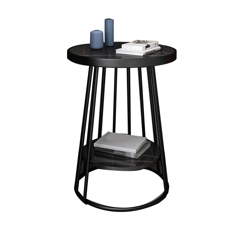 Mesa de acento industrial Nightsnant de 24.4 "Cama de altura Nightsnantal con 2 estantes