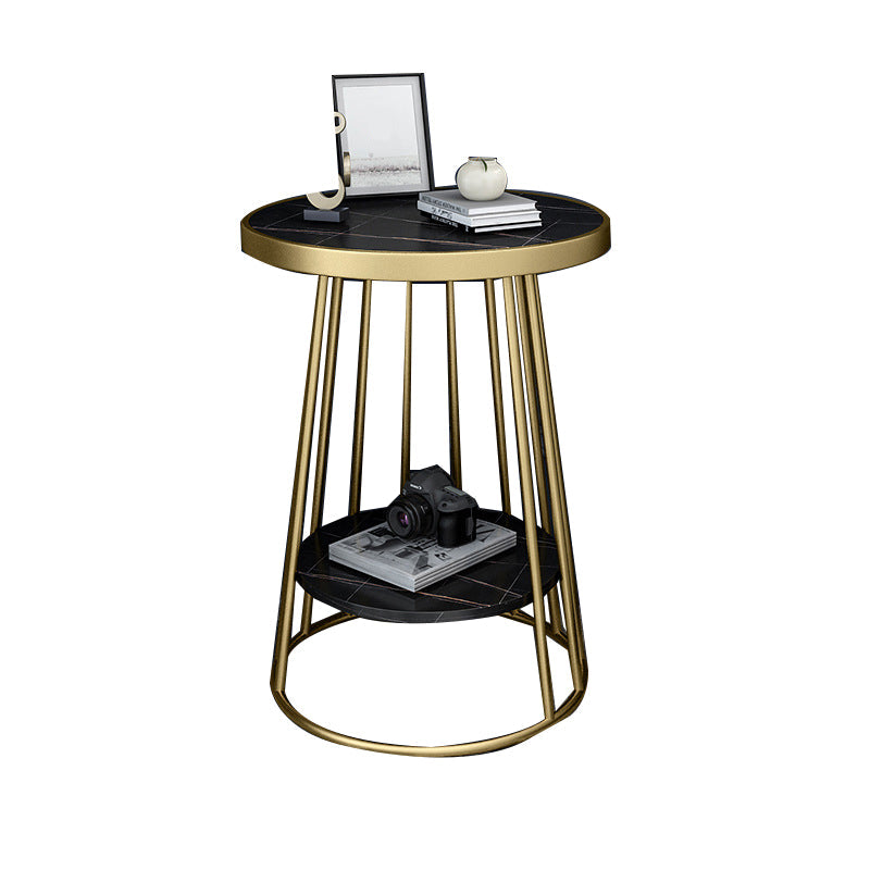 Mesa de acento industrial Nightsnant de 24.4 "Cama de altura Nightsnantal con 2 estantes