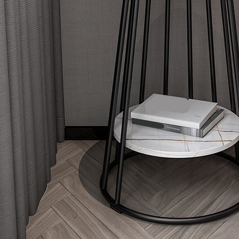 Mesa de acento industrial Nightsnant de 24.4 "Cama de altura Nightsnantal con 2 estantes