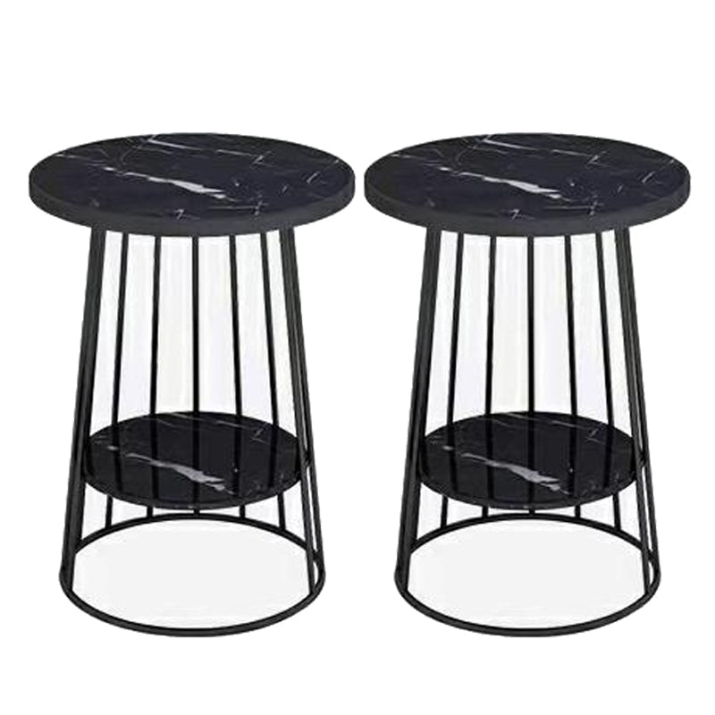 Mesa de acento industrial Nightsnant de 24.4 "Cama de altura Nightsnantal con 2 estantes