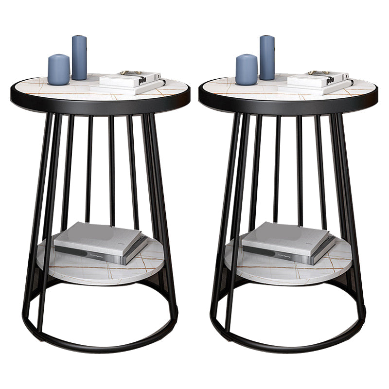 Mesa de acento industrial Nightsnant de 24.4 "Cama de altura Nightsnantal con 2 estantes