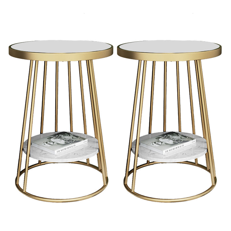 Mesa de acento industrial Nightsnant de 24.4 "Cama de altura Nightsnantal con 2 estantes