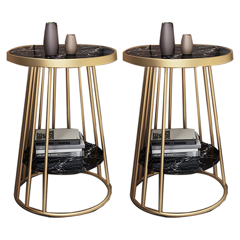 Mesa de acento industrial Nightsnant de 24.4 "Cama de altura Nightsnantal con 2 estantes