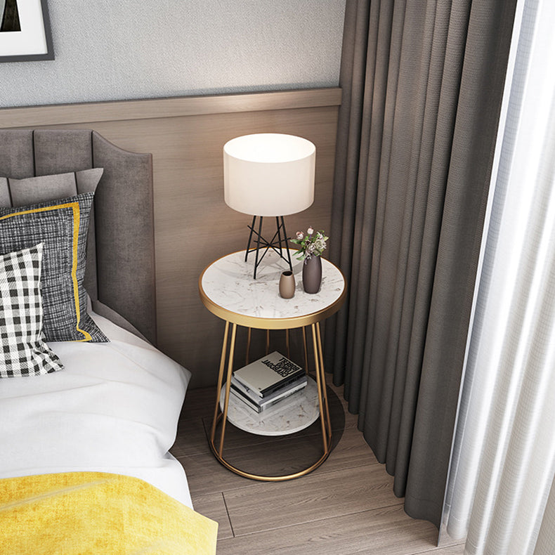 Mesa de acento industrial Nightsnant de 24.4 "Cama de altura Nightsnantal con 2 estantes