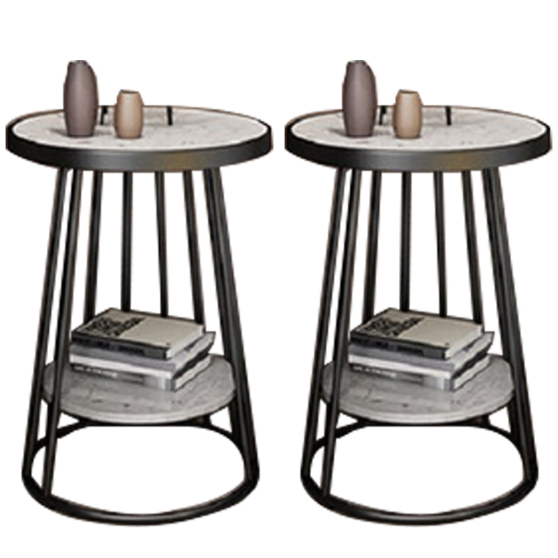 Mesa de acento industrial Nightsnant de 24.4 "Cama de altura Nightsnantal con 2 estantes